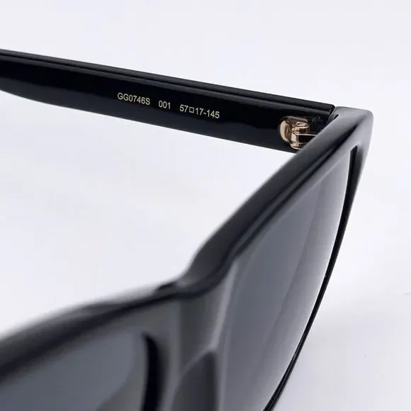 GUCCI GG0746SA BLACK/GREY 001 Rectangle MAN UNISEX